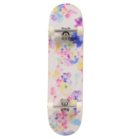 Louis Vuitton Skate Deck Watercolor LV Monogram Logo Skateboard SS21 Display - Picture 1 of 12